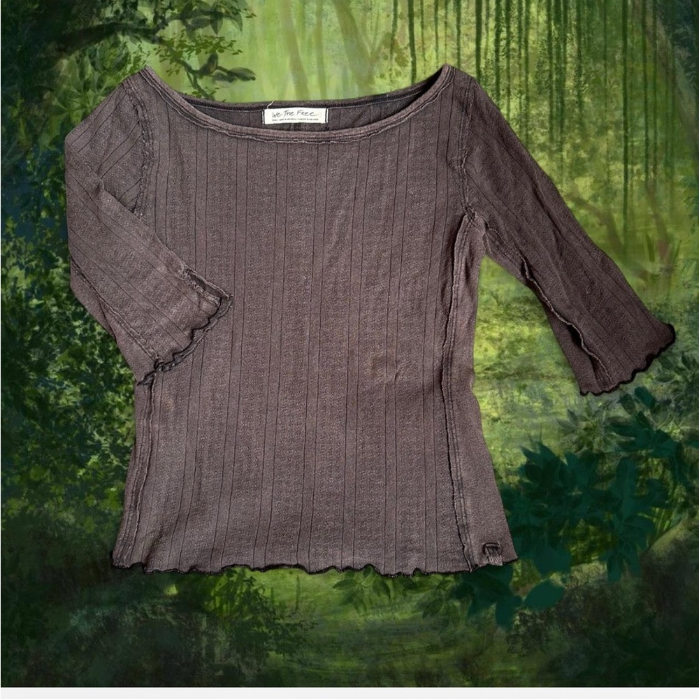 Free People washed black boatneck